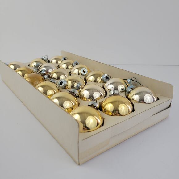 18 Gold Glass Vintage Christmas Ornaments by Rauch K-Mart - Picture 9 of 11